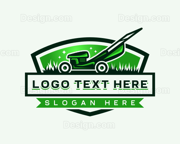 Grass Cutter Lawn Mower Logo