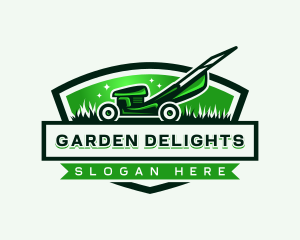 Grass Cutter Lawn Mower logo design