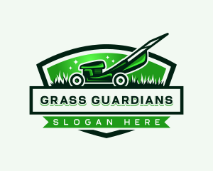 Grass Cutter Lawn Mower logo design