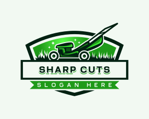 Grass Cutter Lawn Mower logo design