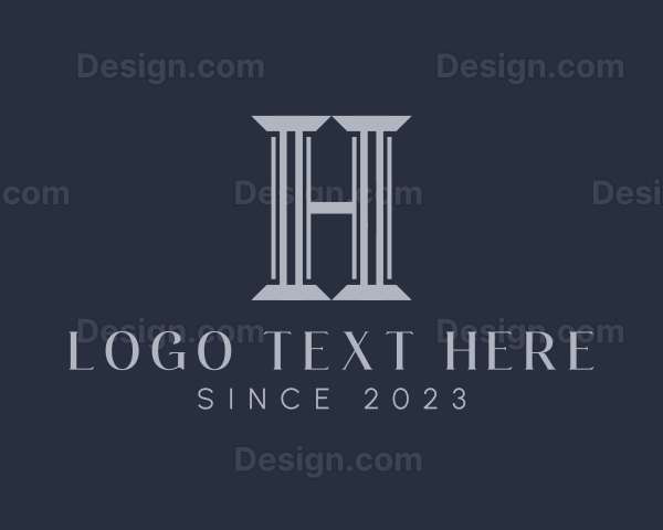 Law Firm Column Letter H Logo