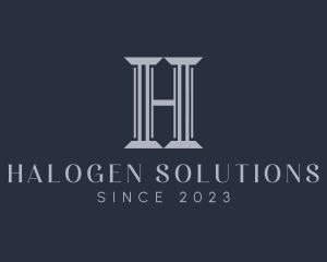 Law Firm Column Letter H logo design