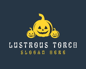 Halloween Scary Pumpkin logo design