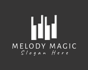 Modern Music Piano Keys Logo