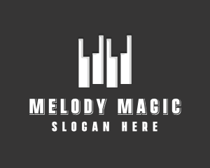 Modern Music Piano Keys logo design