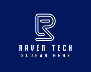 Modern Tech Letter R logo design