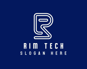 Modern Tech Letter R logo design