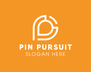 Digital Pin Letter P logo