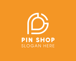 Digital Pin Letter P logo