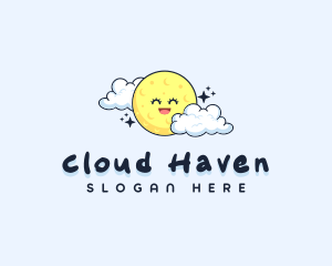 Happy Moon Cloud logo design