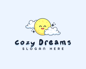 Happy Moon Cloud logo design