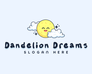 Happy Moon Cloud logo design