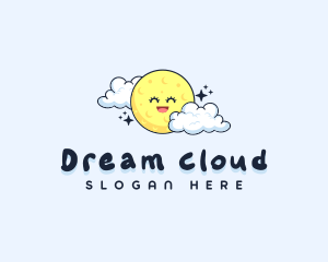 Happy Moon Cloud logo design