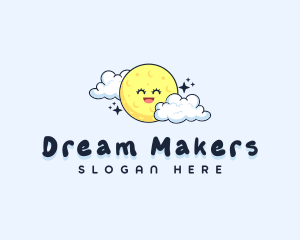 Happy Moon Cloud logo design