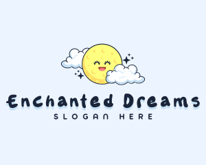 Happy Moon Cloud logo design