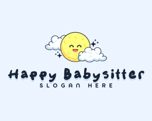 Happy Moon Cloud logo design