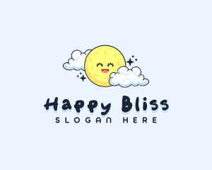 Happy Moon Cloud logo design