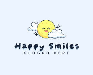 Happy Moon Cloud logo design