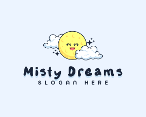 Happy Moon Cloud logo design