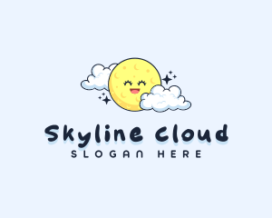 Happy Moon Cloud logo design