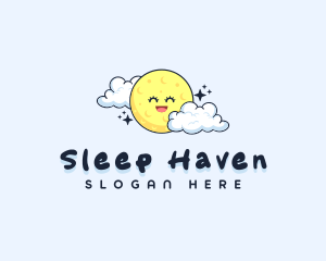 Happy Moon Cloud logo design