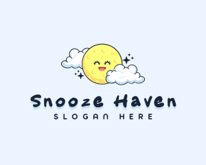 Happy Moon Cloud logo design