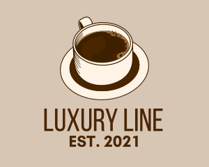 Dark Coffee Line Art logo design