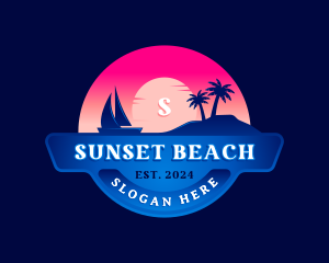 Beach Resort Travel Destination logo design