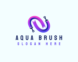 Paint Renovation Brush logo design