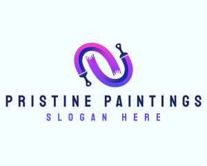 Paint Renovation Brush logo design