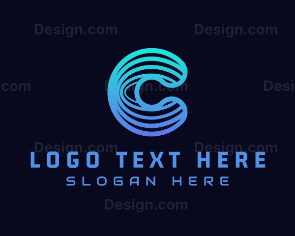 Cyber Digital Letter C Logo