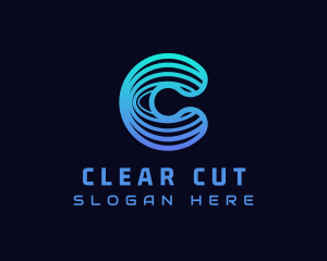 Cyber Digital Letter C logo design