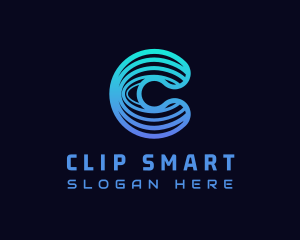 Cyber Digital Letter C logo design