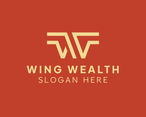 Stripe Line Wing Business logo design