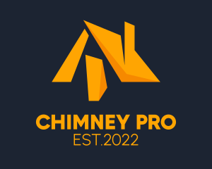 Yellow Chimney Roof  logo design