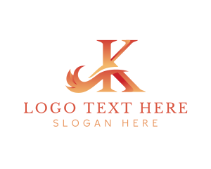 Premium Wave Letter K logo