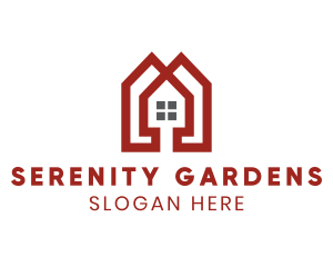 Red Homes Apartment  logo design