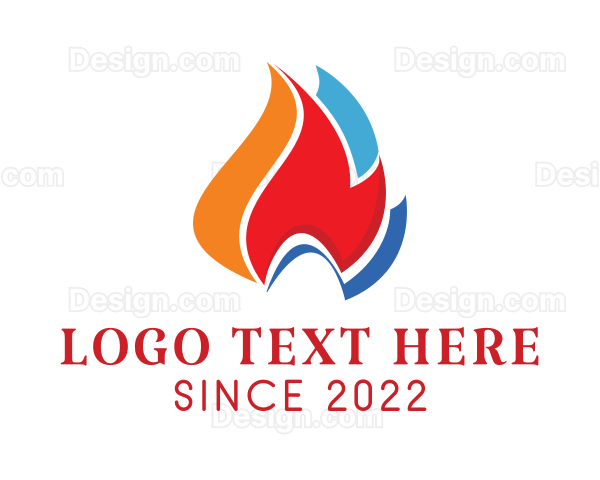 Colorful Flame Fuel Logo