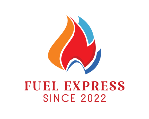 Colorful Flame Fuel logo design