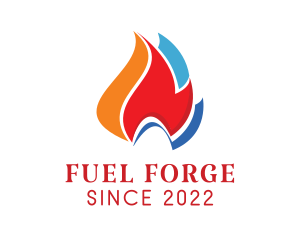 Colorful Flame Fuel logo design