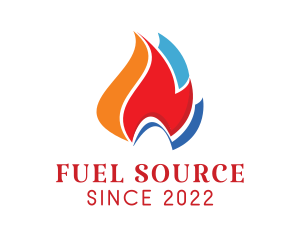 Colorful Flame Fuel logo design