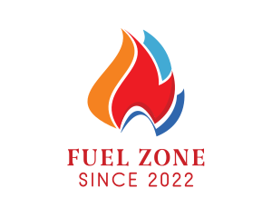 Colorful Flame Fuel logo design