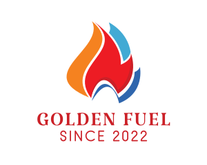 Colorful Flame Fuel logo design