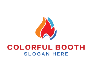 Colorful Flame Fuel logo design