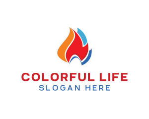 Colorful Flame Fuel logo design