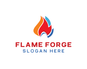 Colorful Flame Fuel logo design