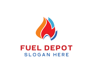 Colorful Flame Fuel logo design