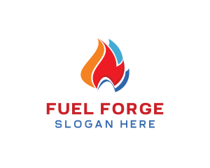 Colorful Flame Fuel logo design