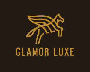 Golden Luxe Pegasus  logo design