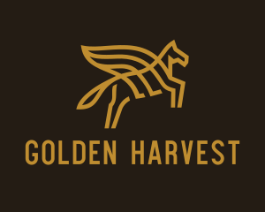 Golden Luxe Pegasus  logo design